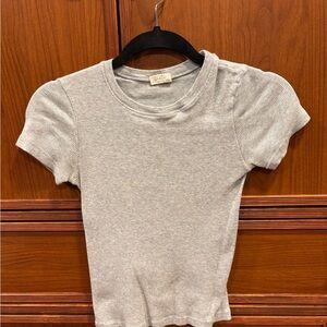 Brandy Melville Gray Ribbed Blouse